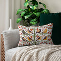 Polyester Lumbar Pillow - Birds On Trees Design - DipaliZ