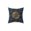 Bitcoin Bliss Blue Pillow - Spun Polyester Throw Decor - DipaliZ