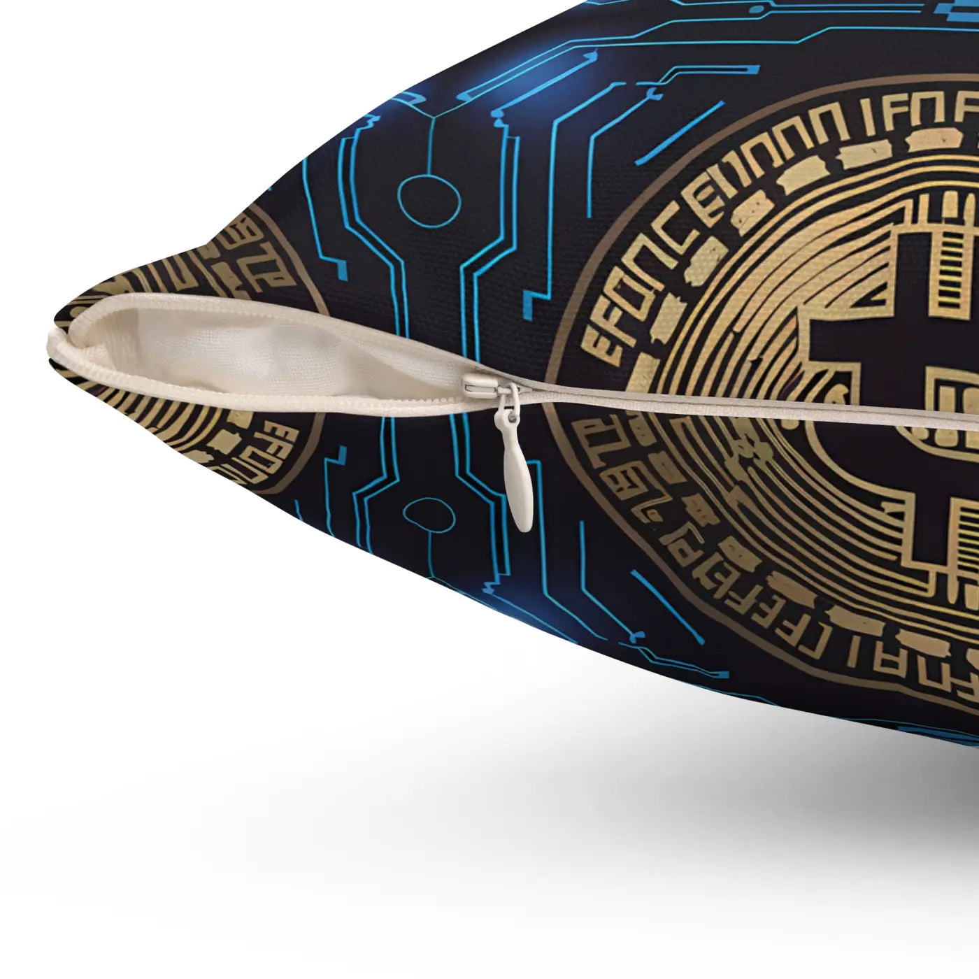 Bitcoin Bliss Blue Pillow - Spun Polyester Throw Decor - DipaliZ