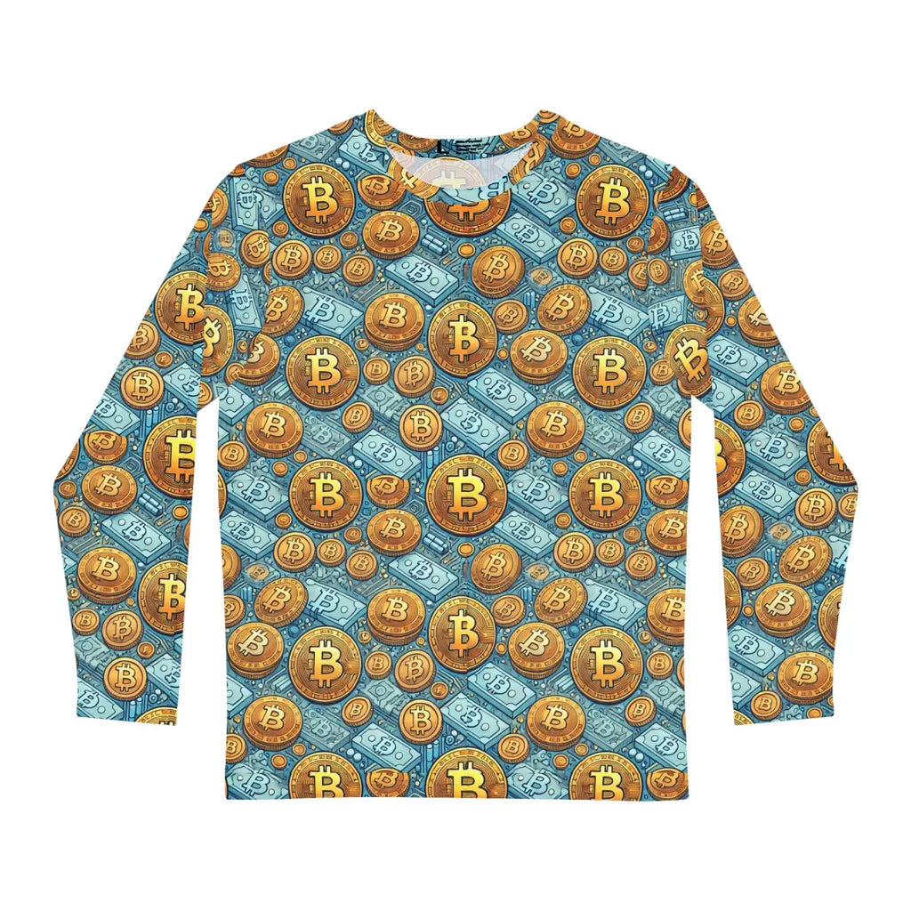 Bitcoin Fashion Men's Long Sleeve AOP Shirt - Crypto Style - DipaliZ