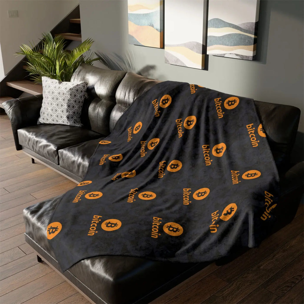 Bitcoin Soft Polyester Blanket - Crypto Comfort Design - DipaliZ
