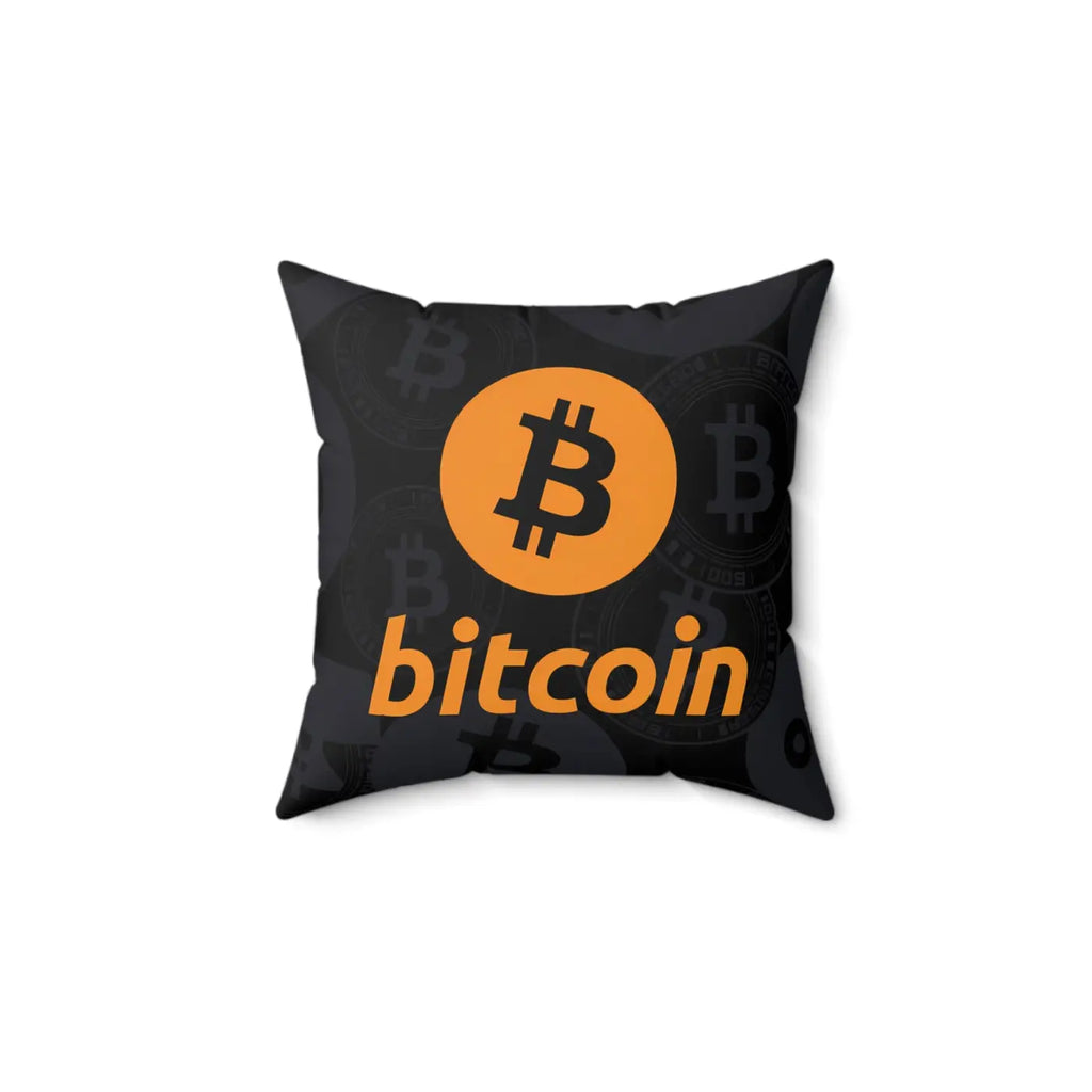 Bitcoin Crypto Spun Polyester Pillow - Modern Home Decor - DipaliZ
