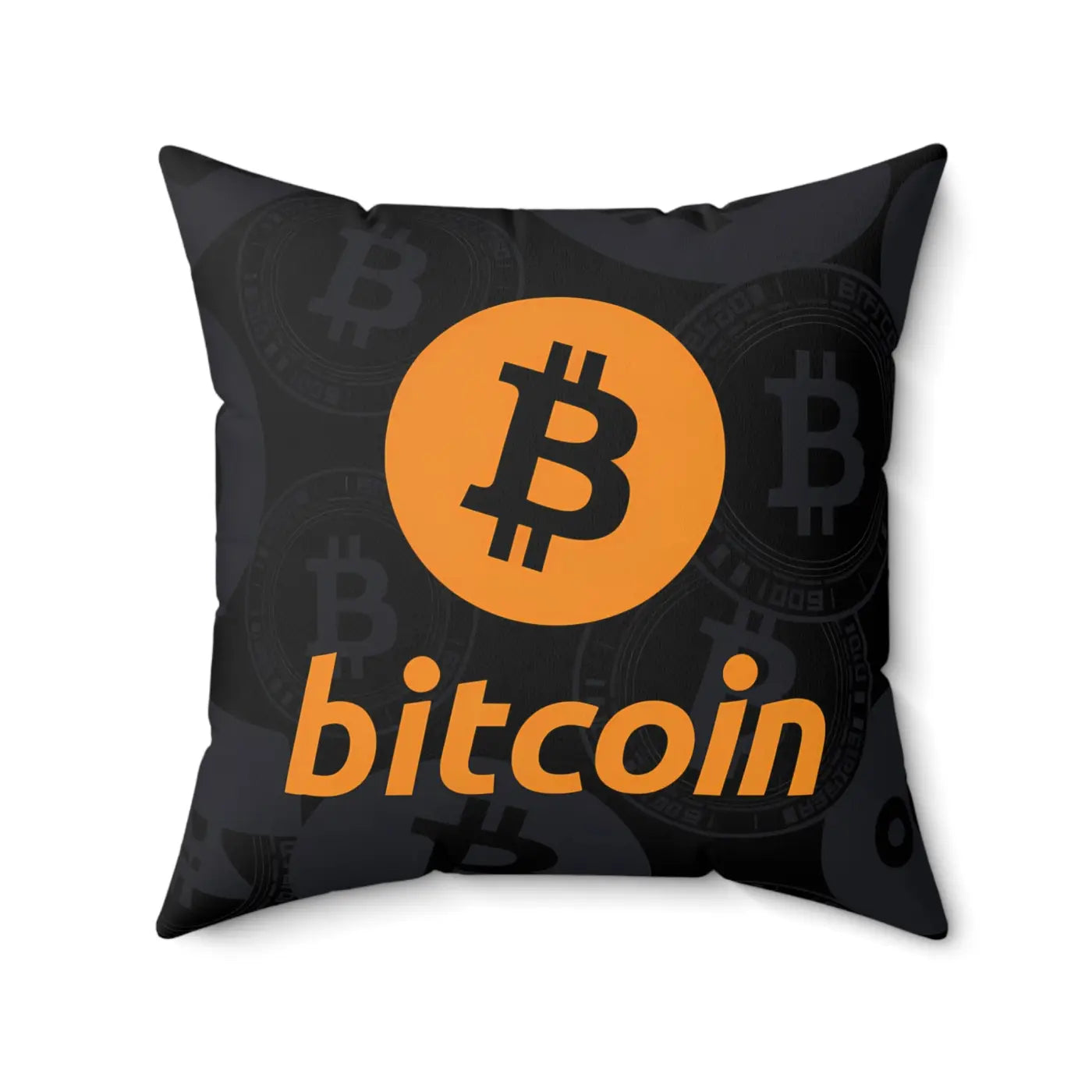 Bitcoin Crypto Spun Polyester Pillow - Modern Home Decor - DipaliZ