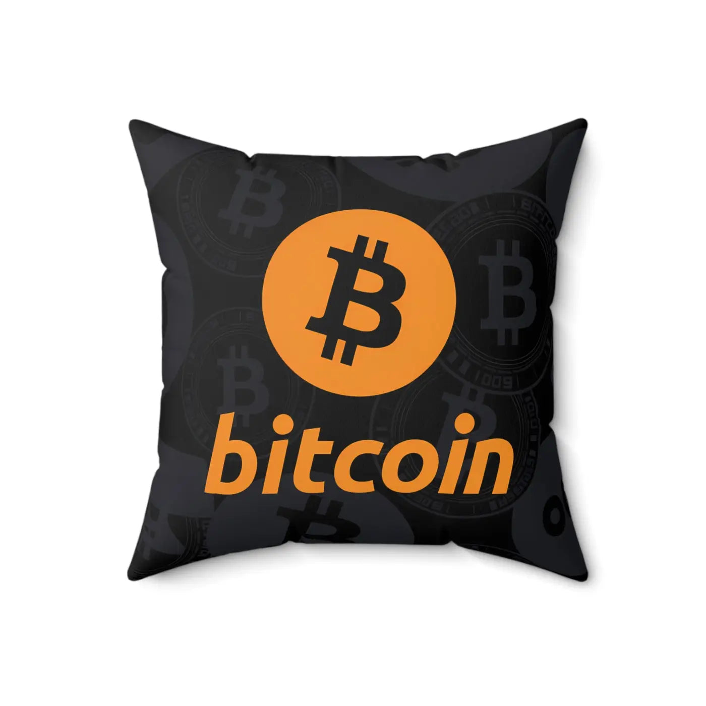 Bitcoin Crypto Spun Polyester Pillow - Modern Home Decor - DipaliZ