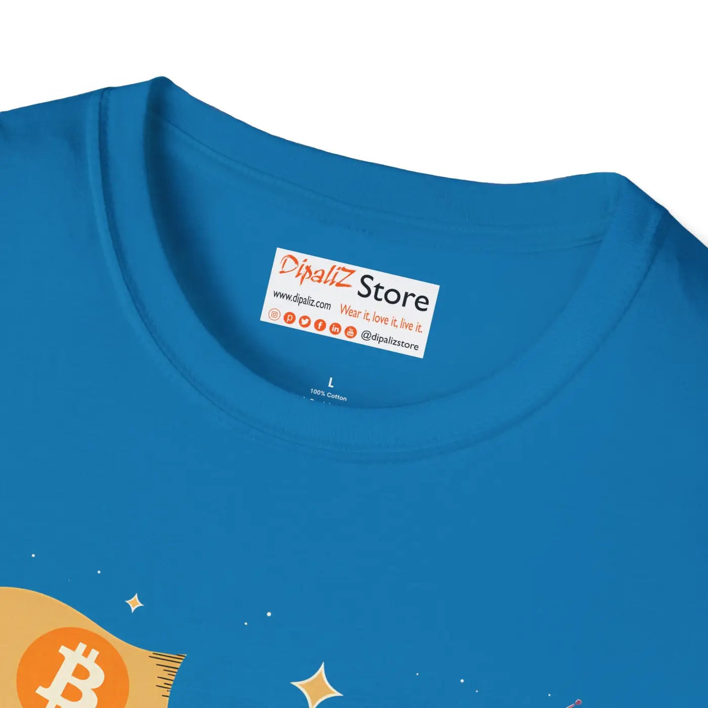 Bitcoin Flag Unisex Tee - Ribbed Knitting Softstyle - DipaliZ