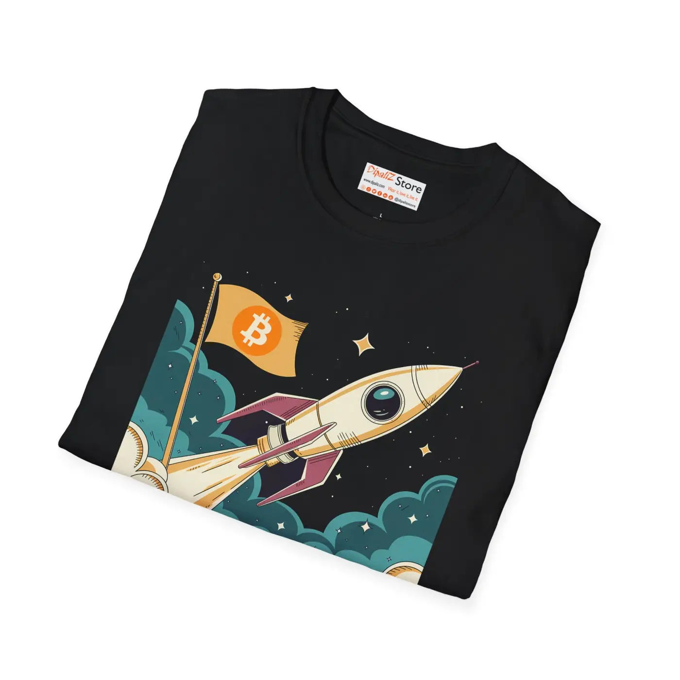 Bitcoin Flag Unisex Tee - Ribbed Knitting Softstyle - DipaliZ