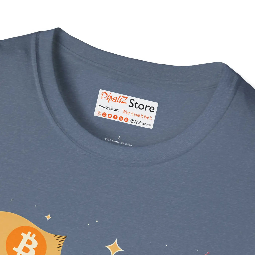 Bitcoin Flag Unisex Tee - Ribbed Knitting Softstyle - DipaliZ