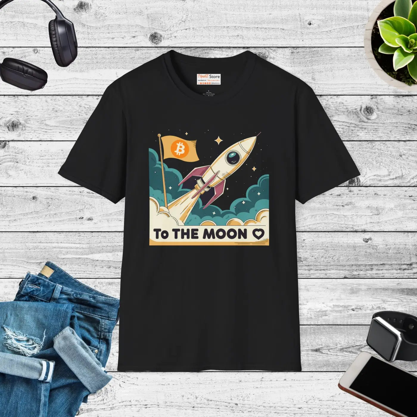 Bitcoin Flag Unisex Tee - Ribbed Knitting Softstyle - DipaliZ
