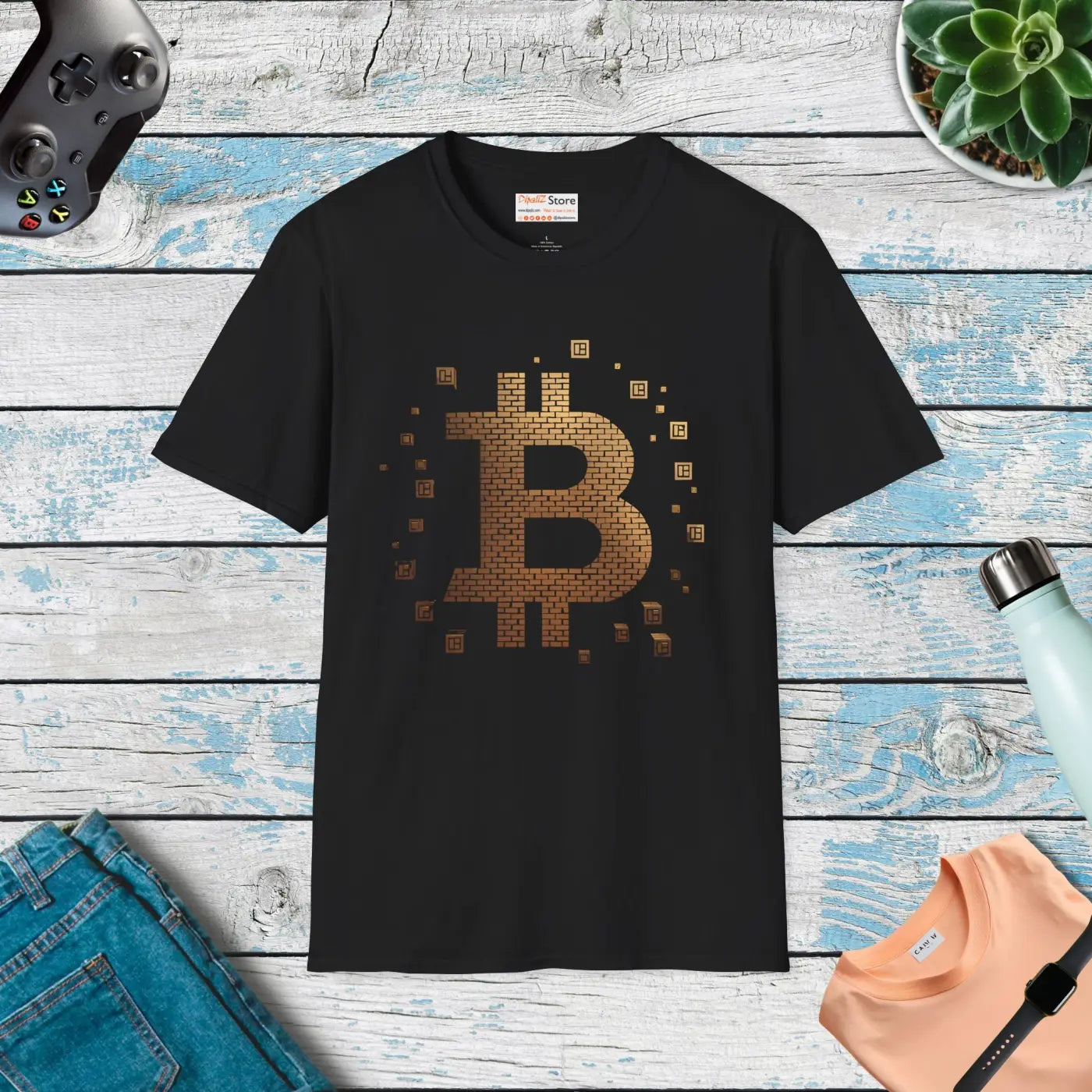 Bitcoin Gold Luxury Tee - Unisex Softstyle - DipaliZ