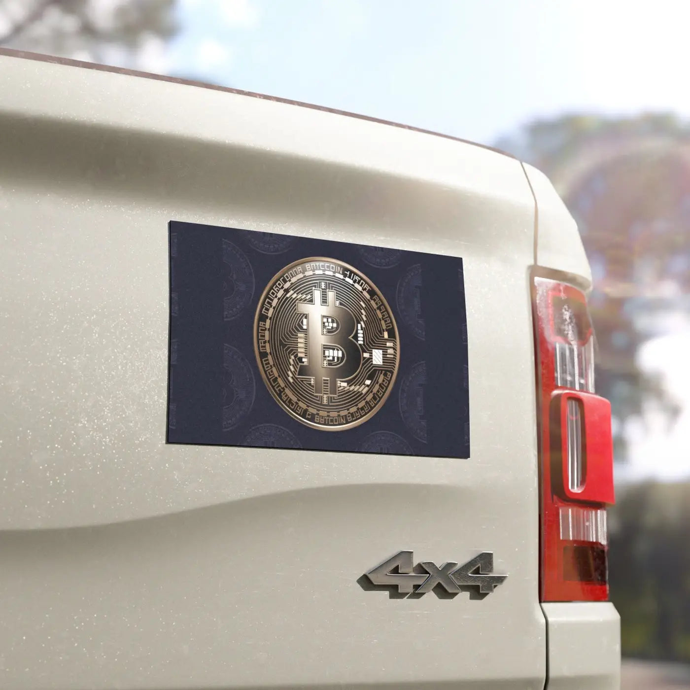 Bitcoin Car Magnets - White Base Style Design - DipaliZ