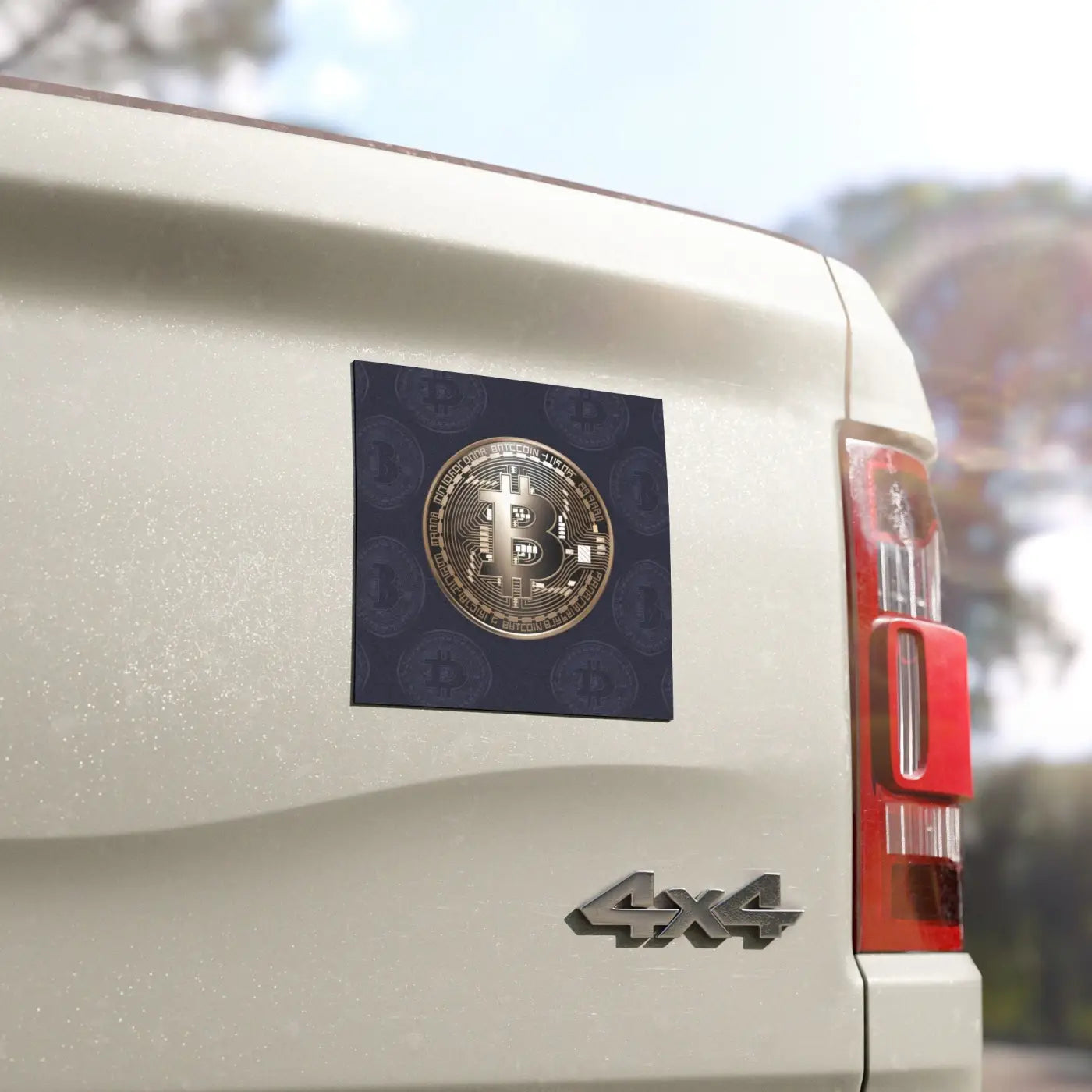 Bitcoin Car Magnets - White Base Style Design - DipaliZ
