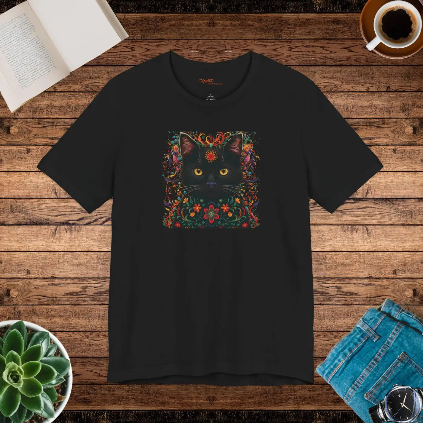 Chic Black Cat Tee - Unisex Jersey Short Sleeve - DipaliZ