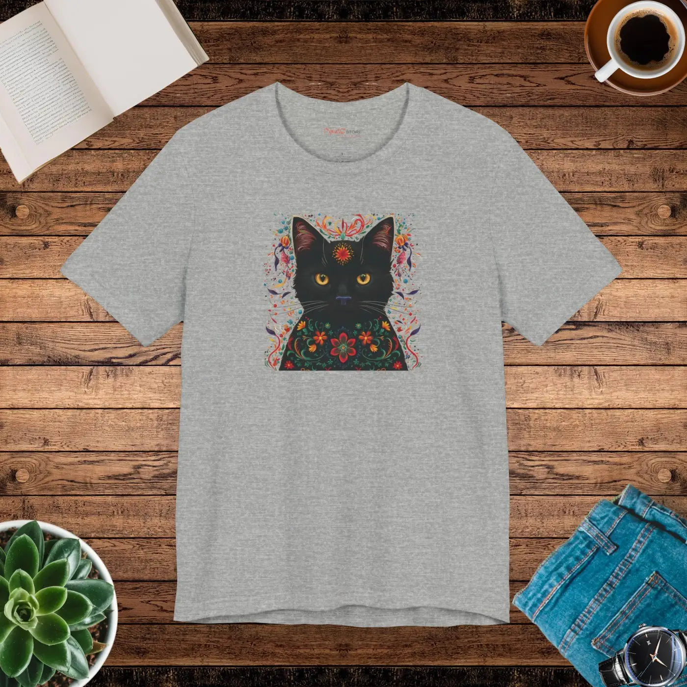 Chic Black Cat Tee - Unisex Jersey Short Sleeve - DipaliZ
