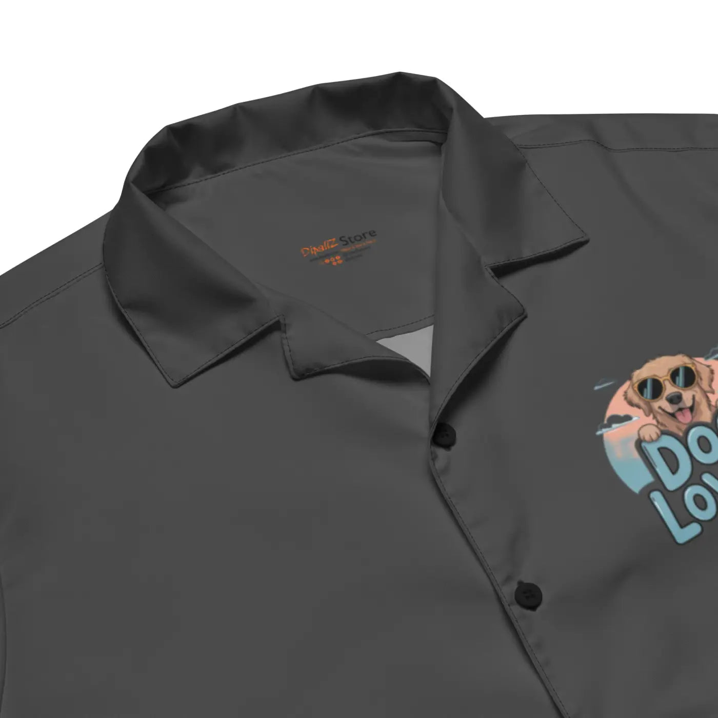 Cool Dog Lover Unisex Button Shirt - Bold Emblem Design - DipaliZ