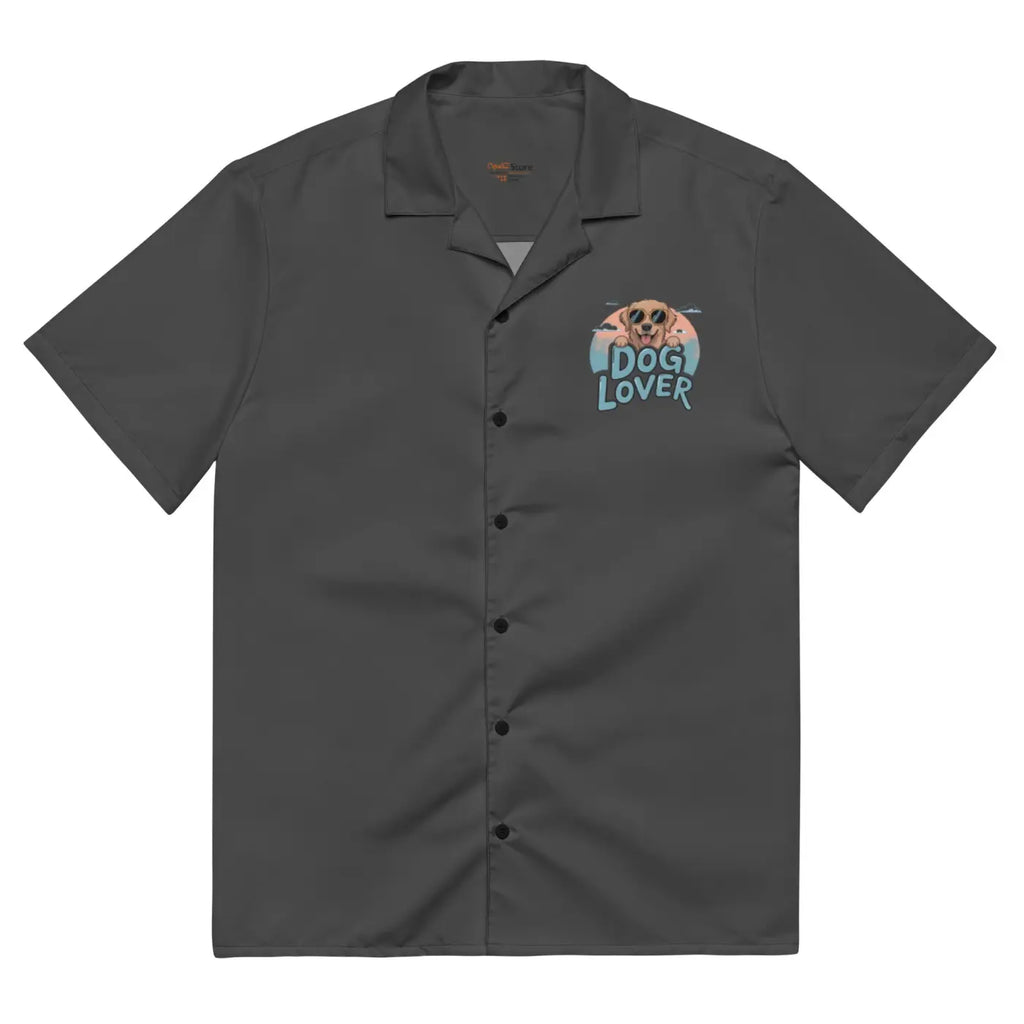 Cool Dog Lover Unisex Button Shirt - Bold Emblem Design - DipaliZ