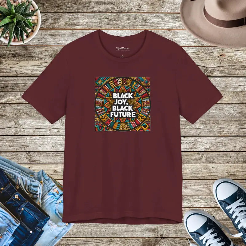 Black Joy Short Sleeve Tee - Unisex Cotton Comfort - DipaliZ