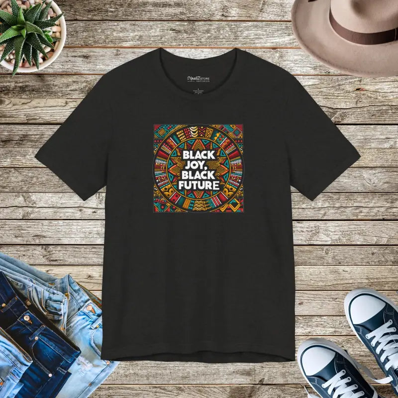 Black Joy Short Sleeve Tee - Unisex Cotton Comfort - DipaliZ