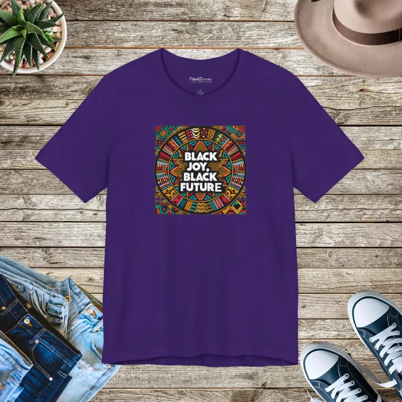 Black Joy Short Sleeve Tee - Unisex Cotton Comfort - DipaliZ