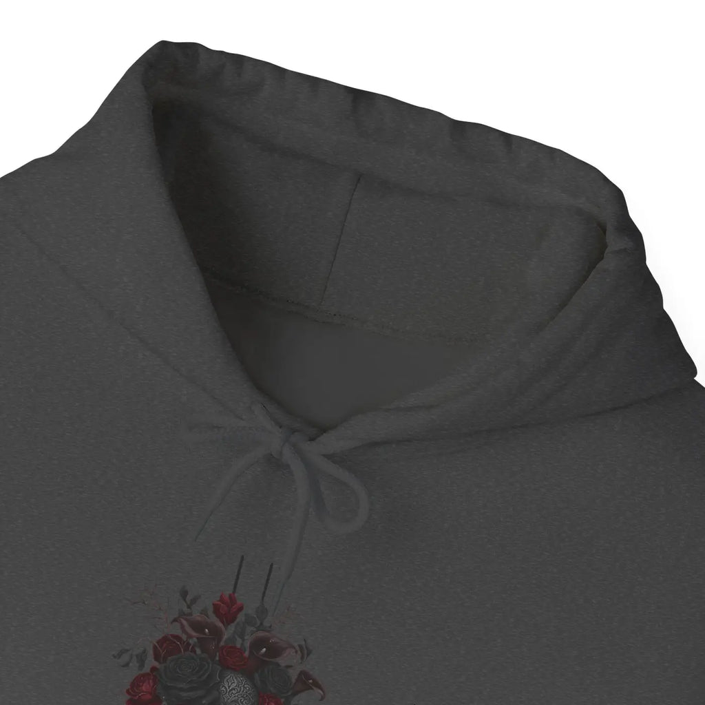 Dark Floral Hoodie - Moody Black Rose Art Print - DipaliZ