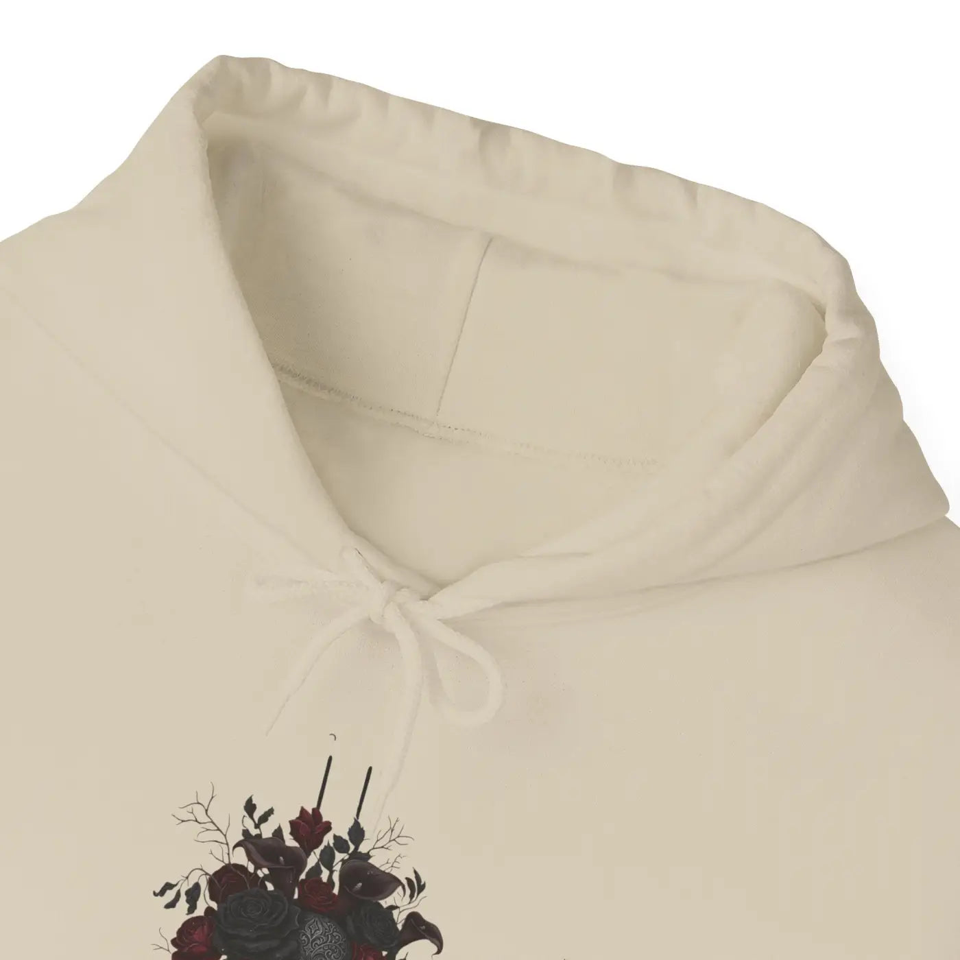 Dark Floral Hoodie - Moody Black Rose Art Print - DipaliZ