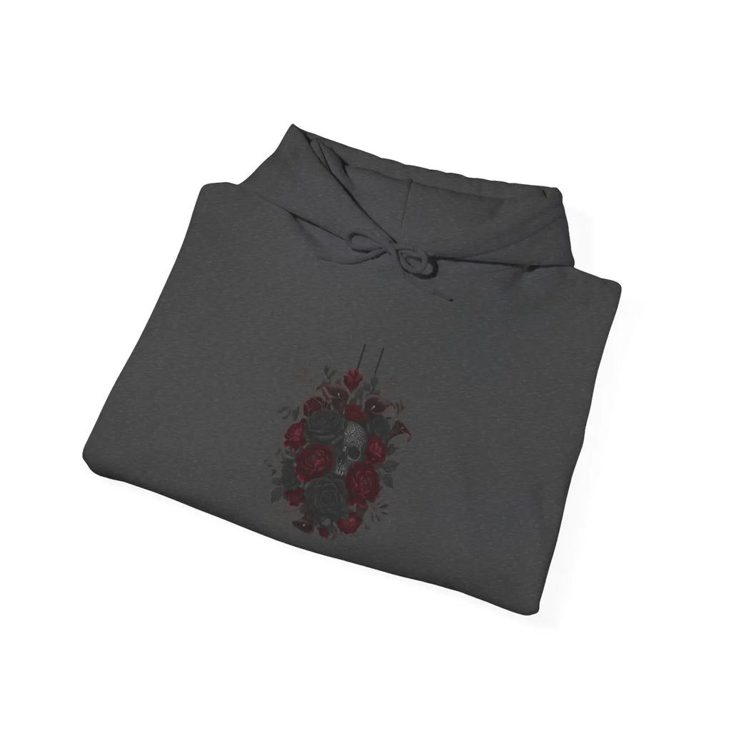 Dark Floral Hoodie - Moody Black Rose Art Print - DipaliZ