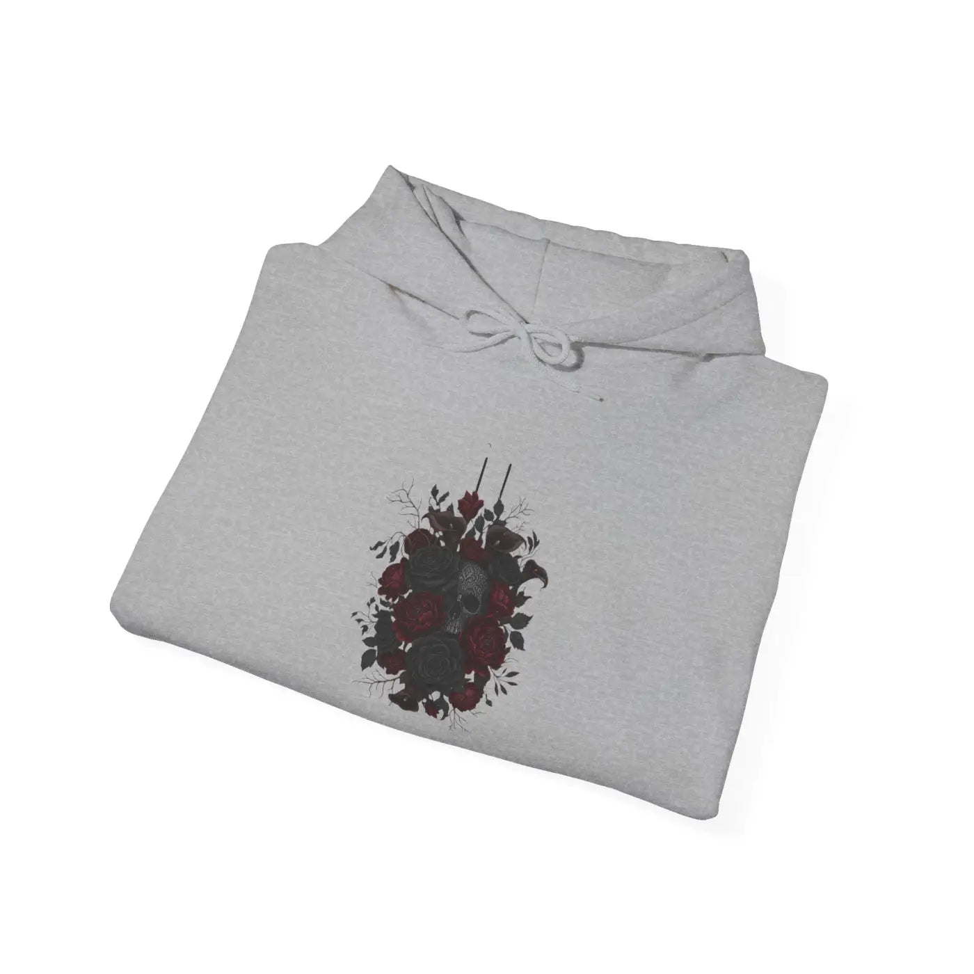 Dark Floral Hoodie - Moody Black Rose Art Print - DipaliZ