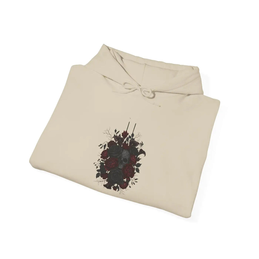 Dark Floral Hoodie - Moody Black Rose Art Print - DipaliZ