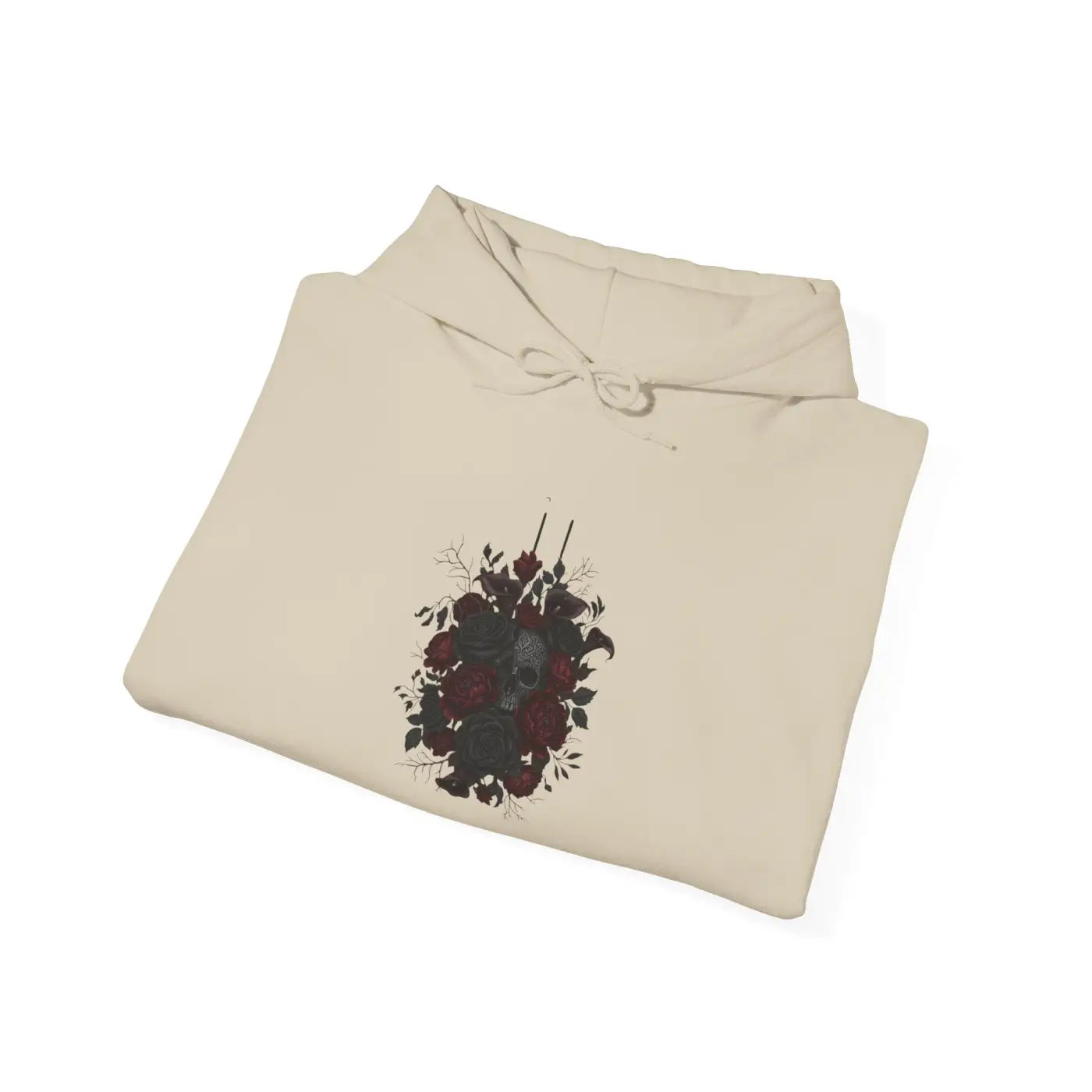 Dark Floral Hoodie - Moody Black Rose Art Print - DipaliZ