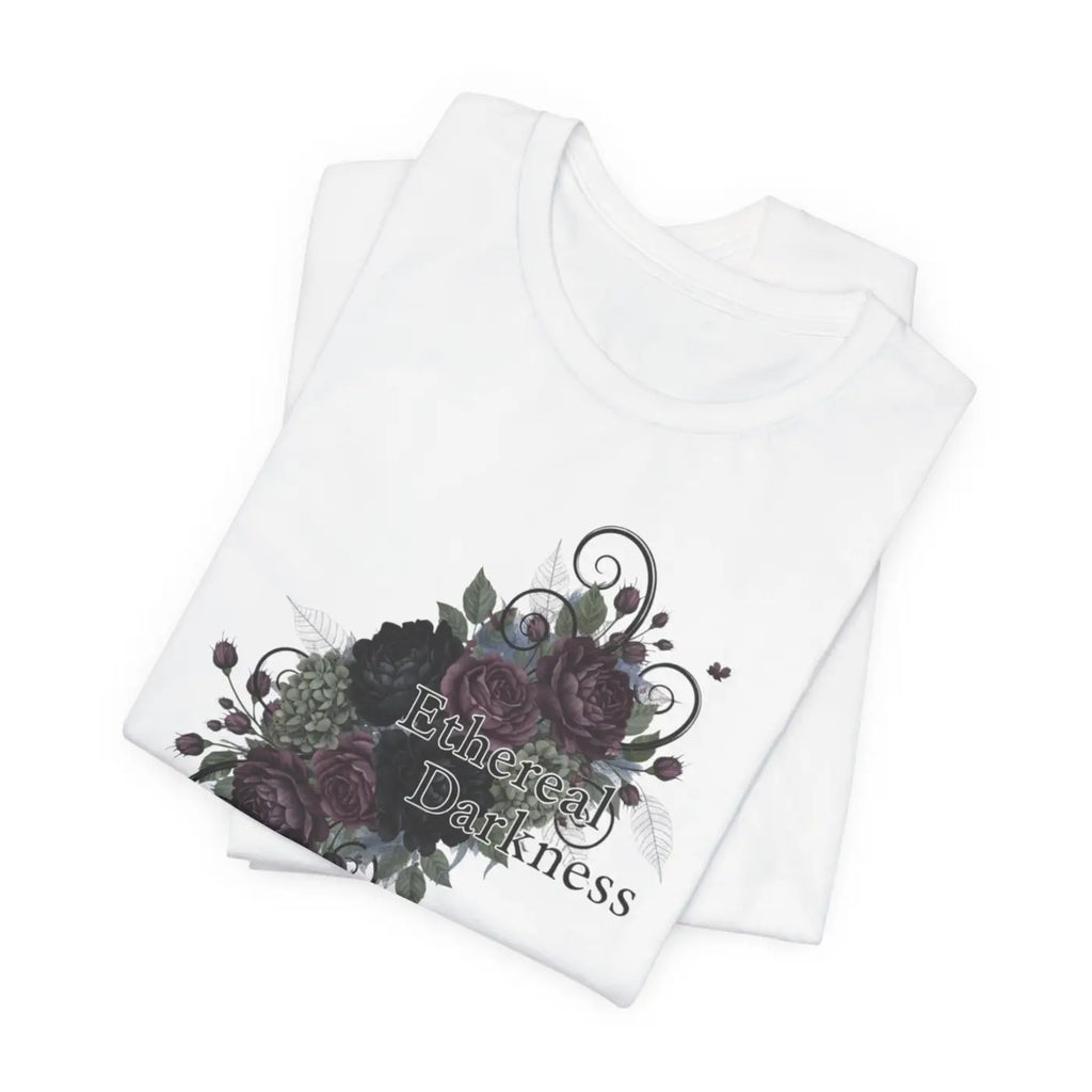 Goth Floral Tee - Dusty Plum Crew Neck Style - DipaliZ