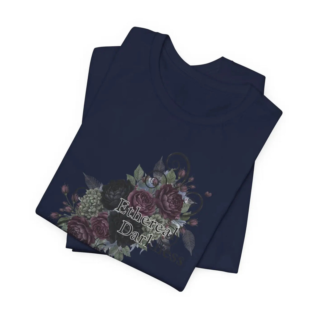 Goth Floral Tee - Dusty Plum Crew Neck Style - DipaliZ