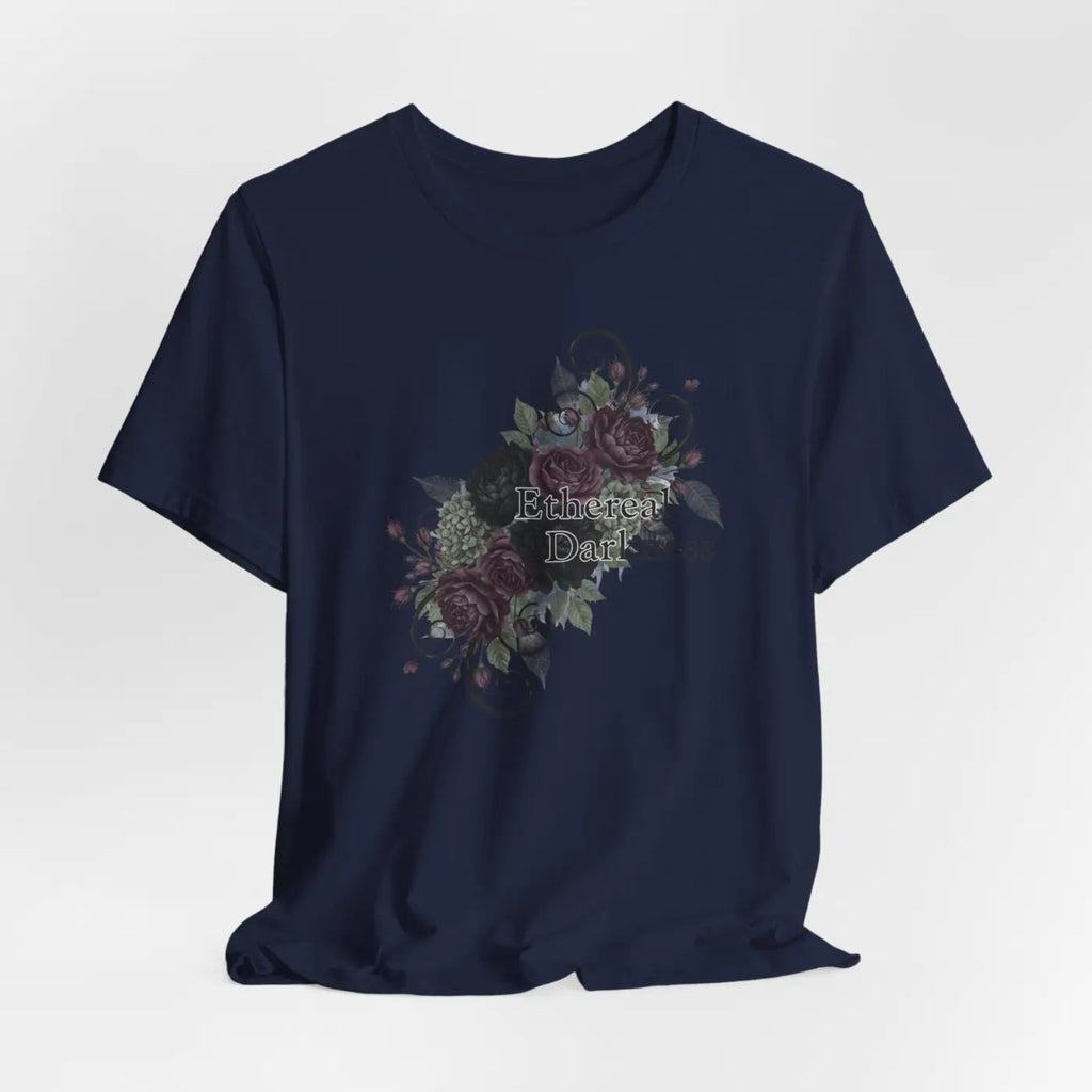 Goth Floral Tee - Dusty Plum Crew Neck Style - DipaliZ
