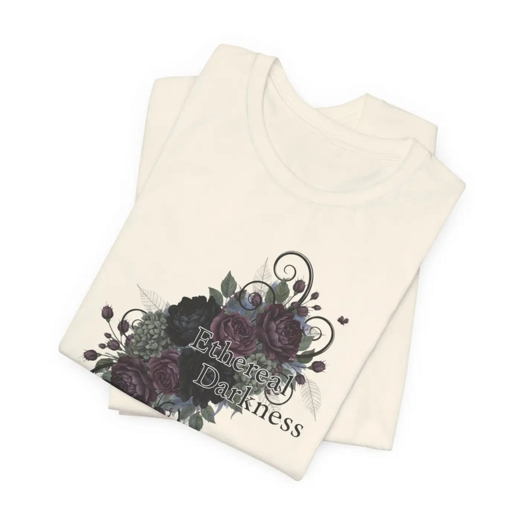 Goth Floral Tee - Dusty Plum Crew Neck Style - DipaliZ