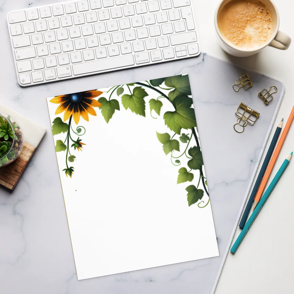 Black Susan Flower Notepad - Creative Organization - DipaliZ