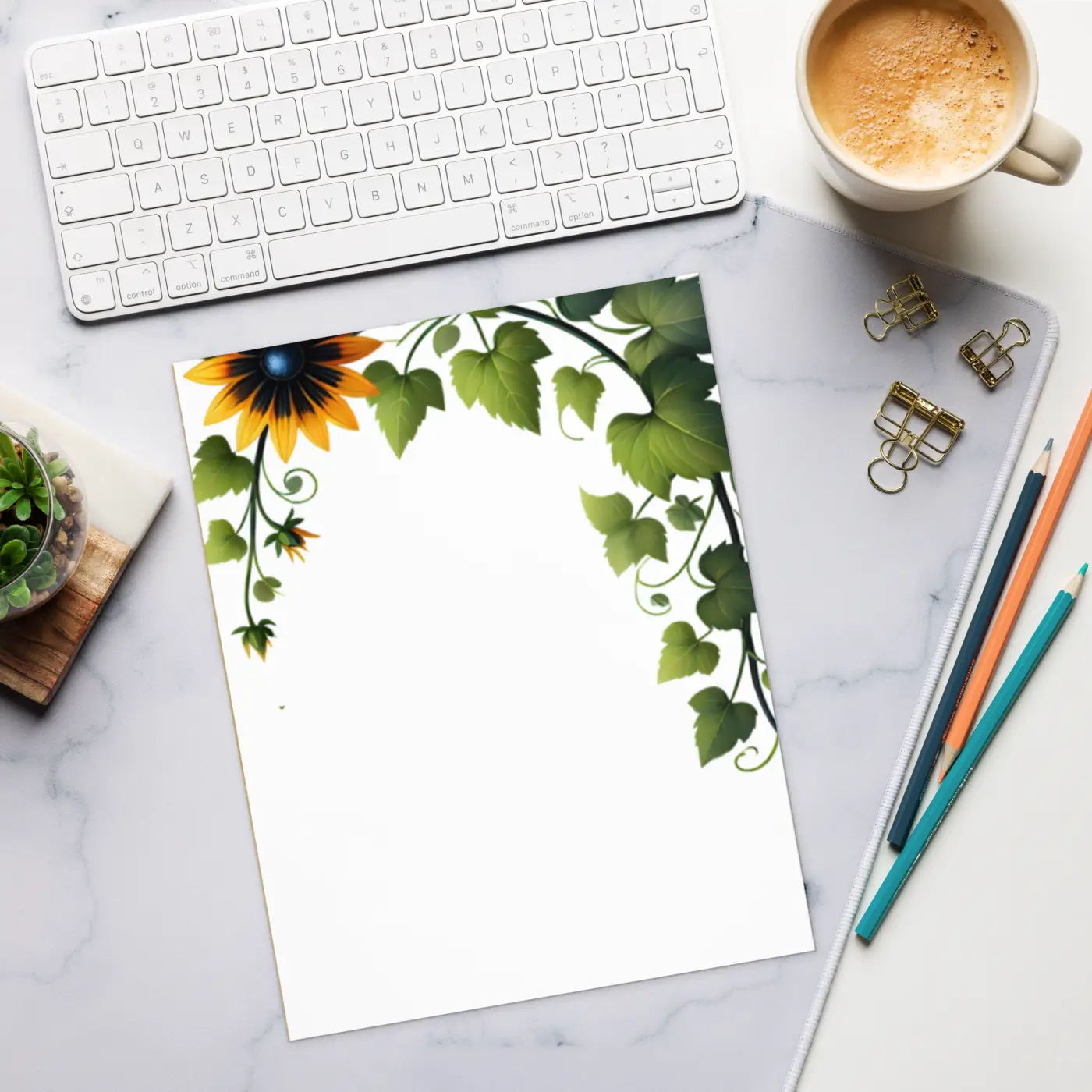 Black Susan Flower Notepad - Creative Organization - DipaliZ