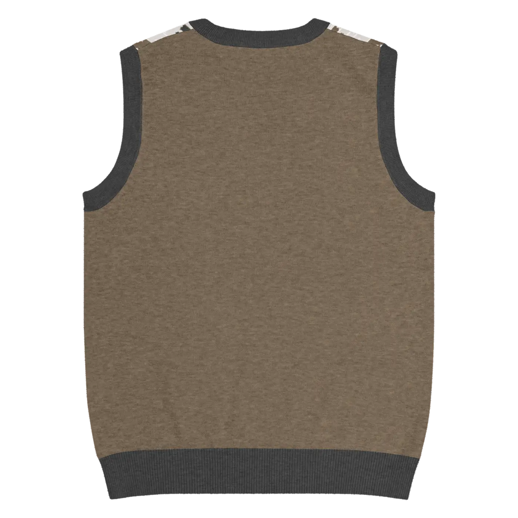 Christmas Reindeers Print Knit Vest - Festive Holiday - DipaliZ