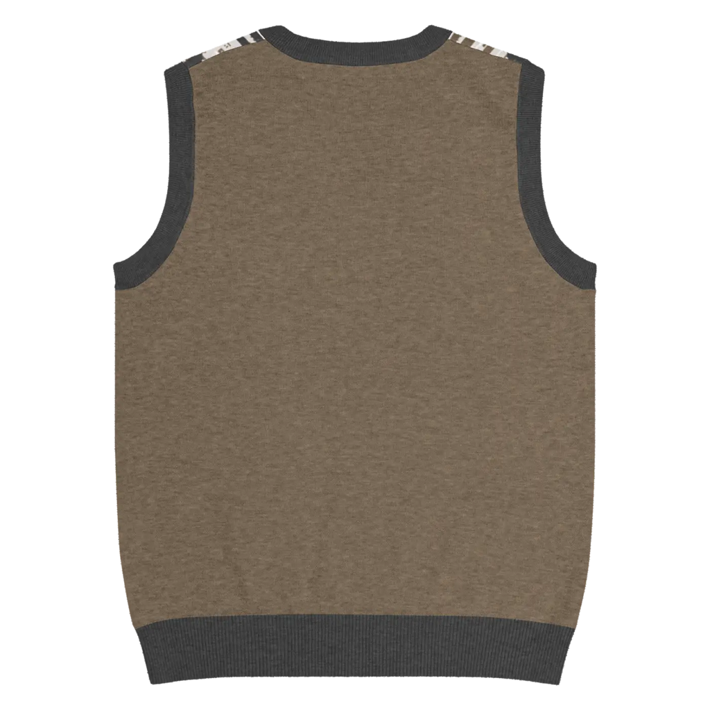 Christmas Reindeers Print Knit Vest - Festive Holiday - DipaliZ