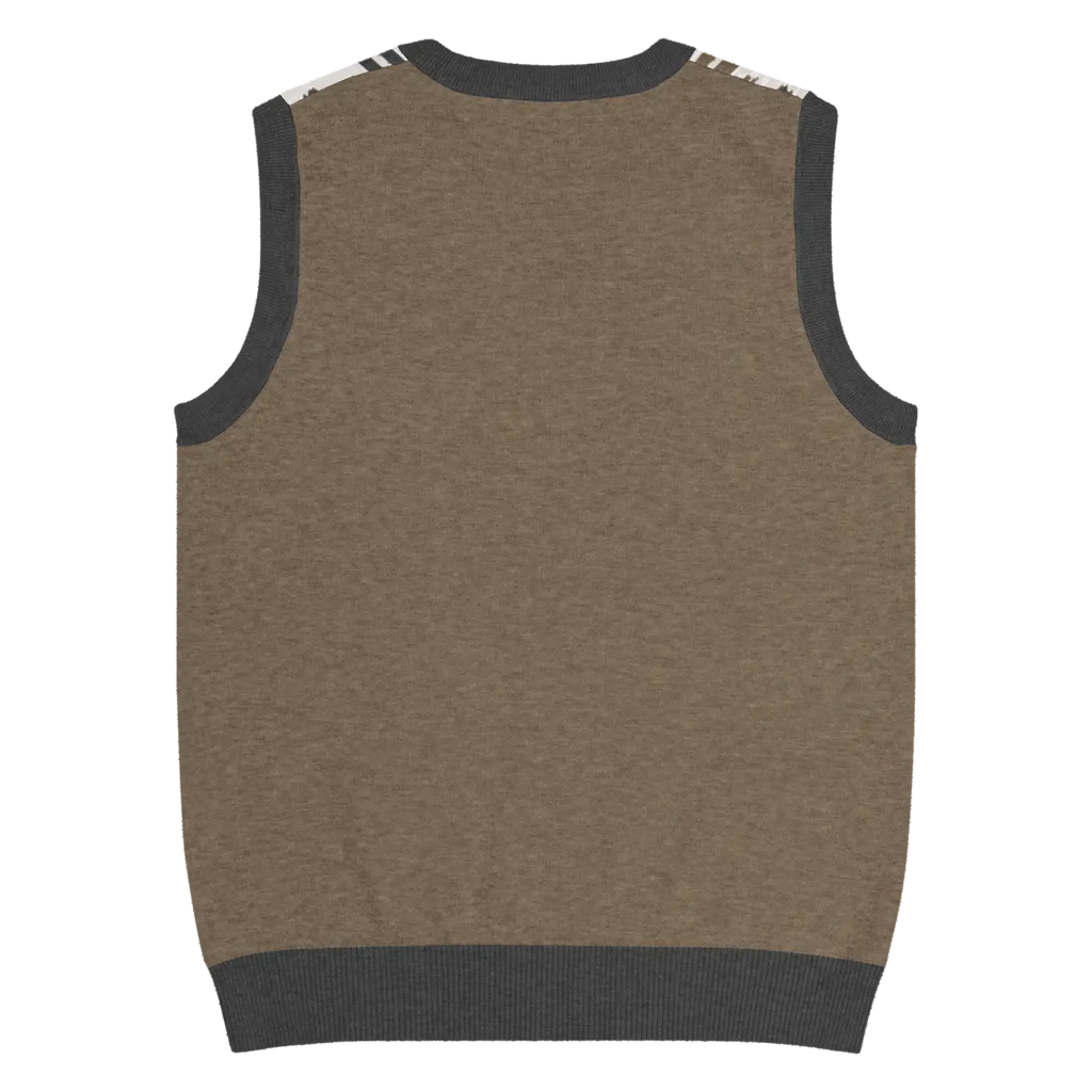 Christmas Reindeers Print Knit Vest - Festive Holiday - DipaliZ