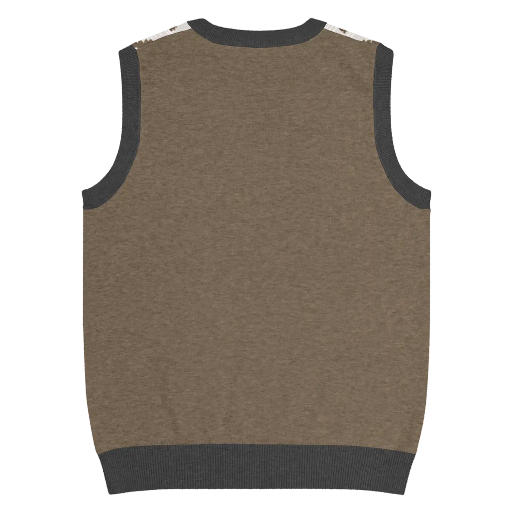 Christmas Reindeers Print Knit Vest - Festive Holiday - DipaliZ
