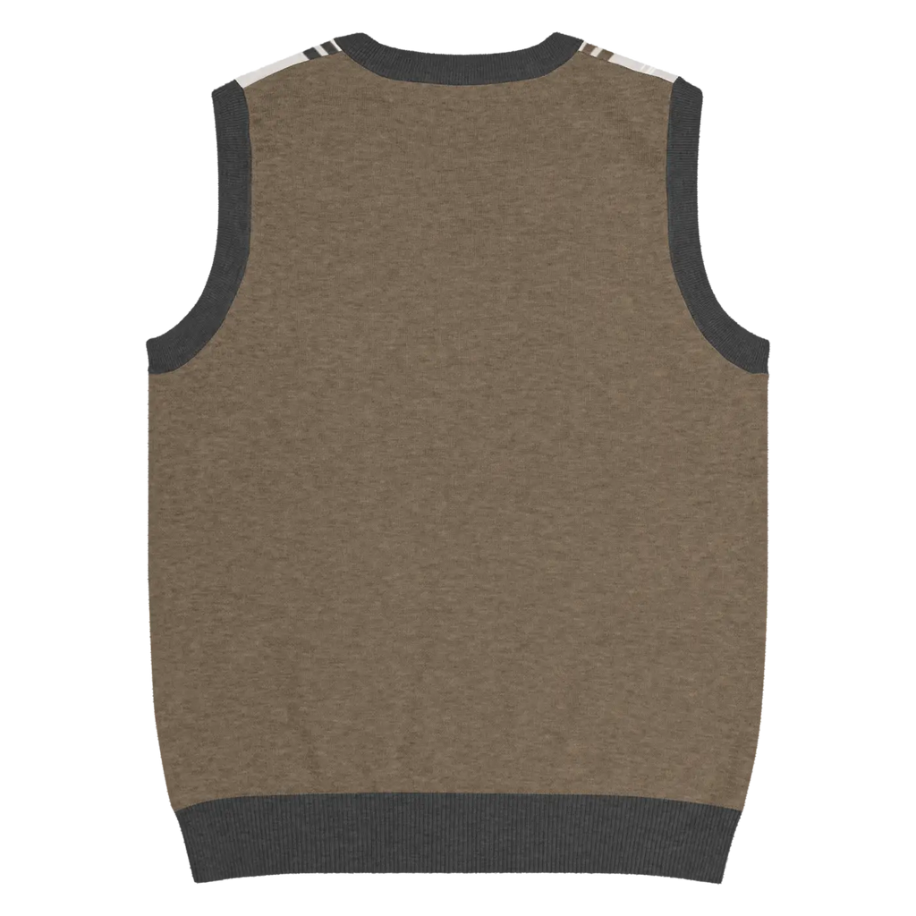 Christmas Reindeers Print Knit Vest - Festive Holiday - DipaliZ