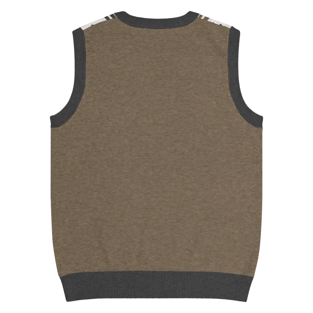 Christmas Reindeers Print Knit Vest - Festive Holiday - DipaliZ