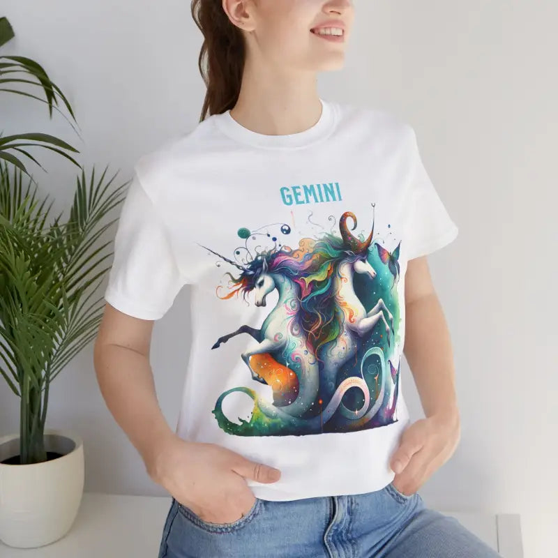 Gemini Zodiac Short Sleeve Tee - Cosmic Fashion - DipaliZ