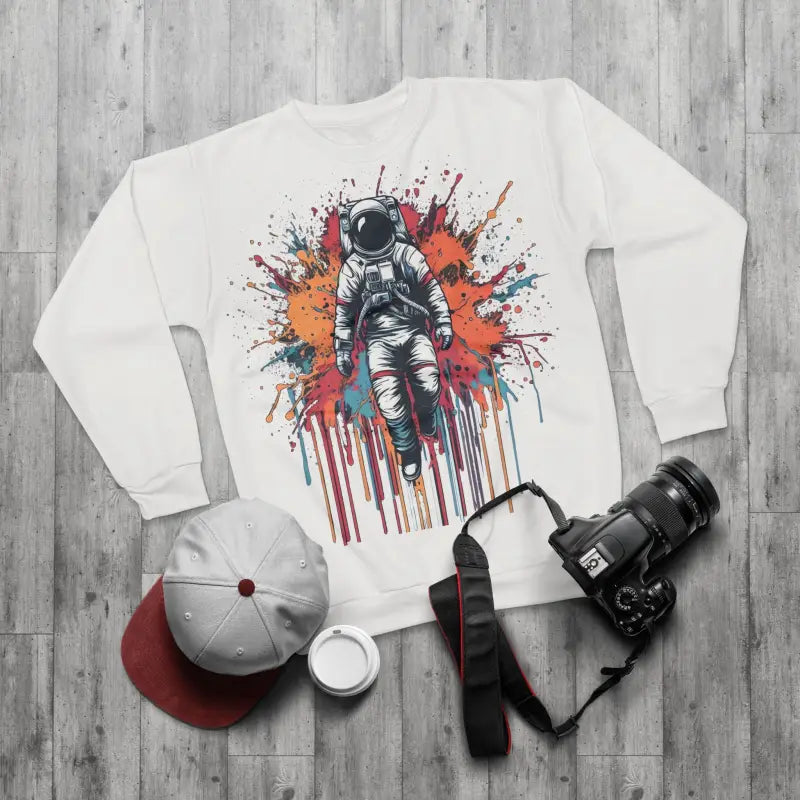 Color Splash Astronaut Unisex Sweatshirt - Custom Cut - DipaliZ