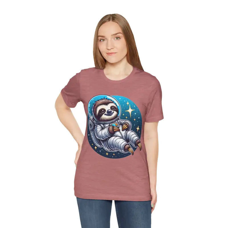 Sloth Astronaut Jersey Tee - Space Explorer Design - DipaliZ