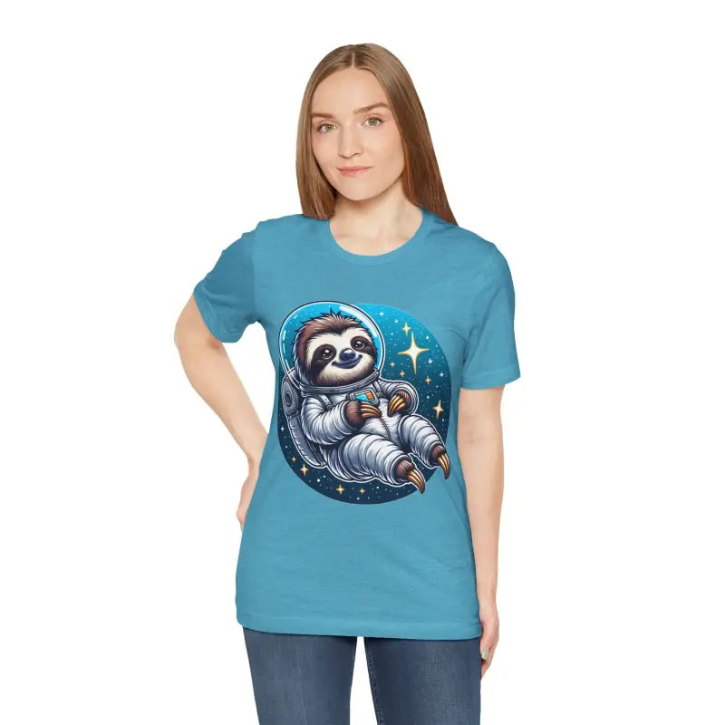 Sloth Astronaut Jersey Tee - Space Explorer Design - DipaliZ