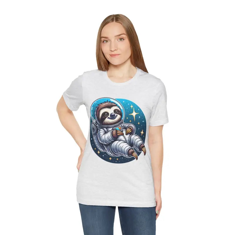 Sloth Astronaut Jersey Tee - Space Explorer Design - DipaliZ