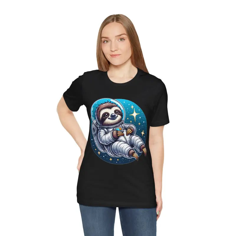 Sloth Astronaut Jersey Tee - Space Explorer Design - DipaliZ