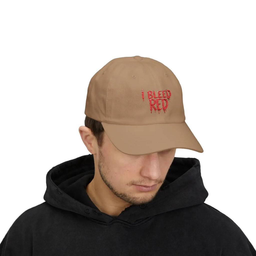 Bleed Red Classic Dad Cap - Football Fanatics Gear - DipaliZ