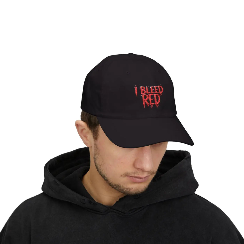 Bleed Red Classic Dad Cap - Football Fanatics Gear - DipaliZ