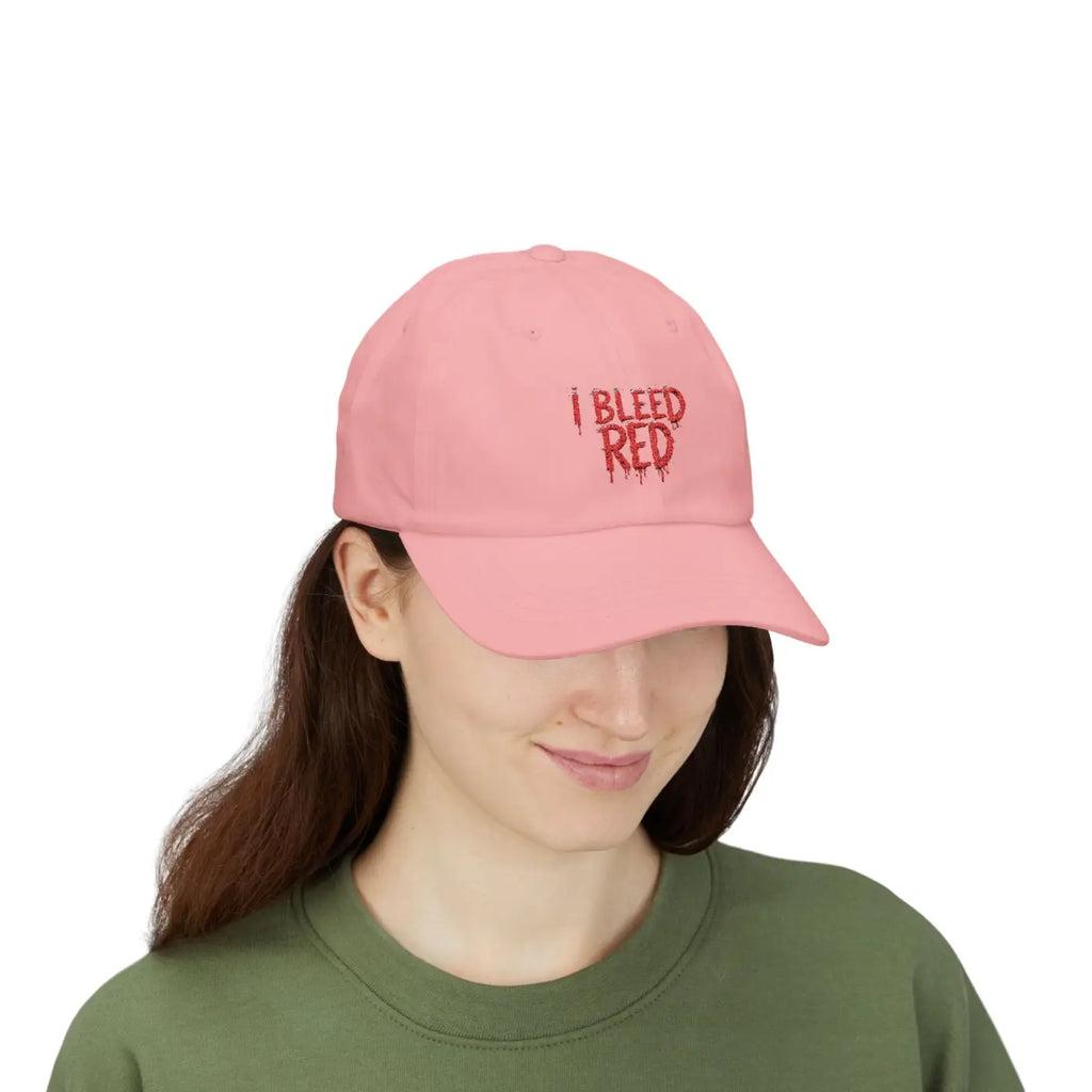 Bleed Red Classic Dad Cap - Football Fanatics Gear - DipaliZ