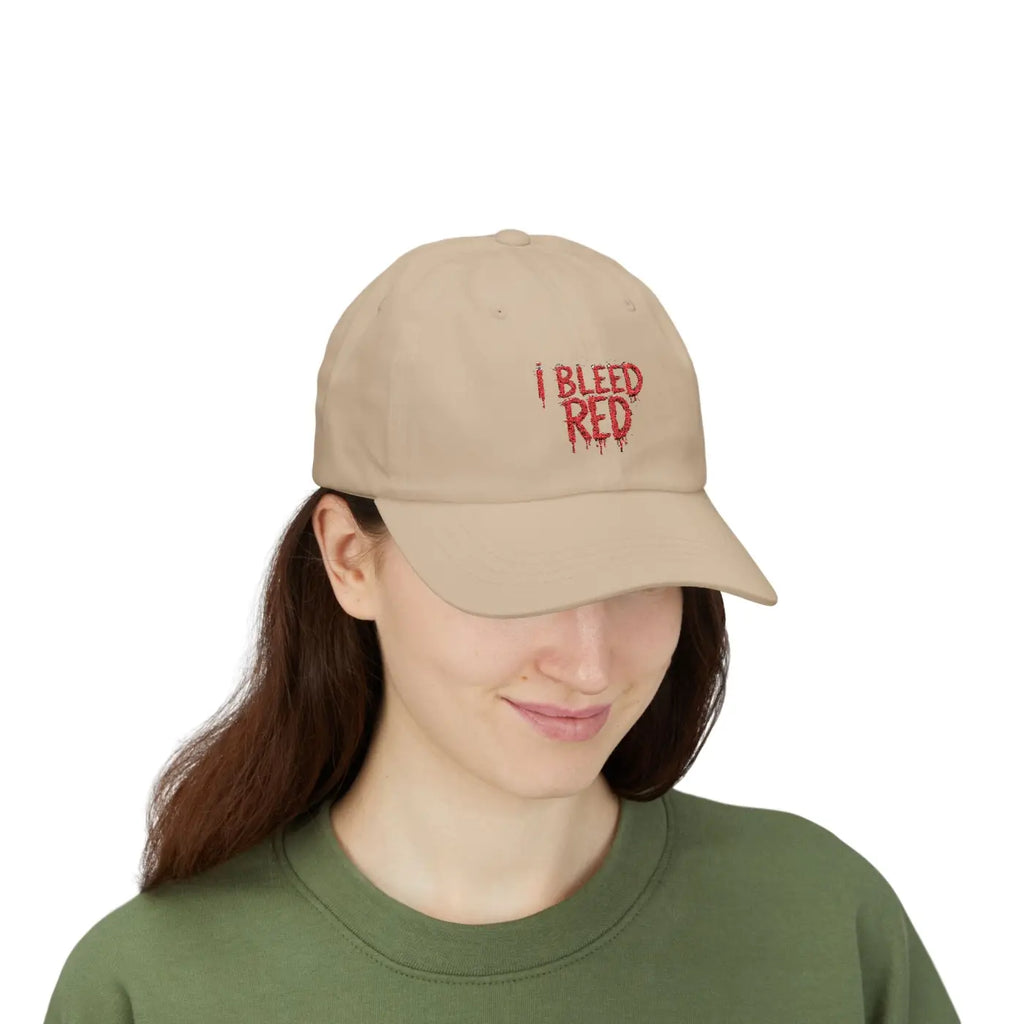 Bleed Red Classic Dad Cap - Football Fanatics Gear - DipaliZ